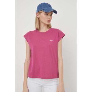 Bavlněné tričko Pepe Jeans růžová barva