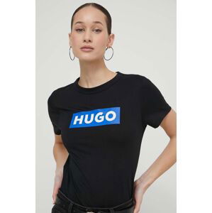 Bavlněné tričko Hugo Blue černá barva, 50510772