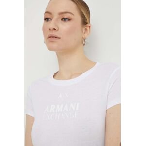 Bavlněné tričko Armani Exchange bílá barva, 3DYT11 YJG3Z