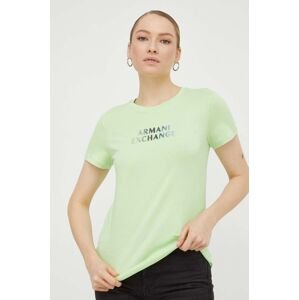 Bavlněné tričko Armani Exchange zelená barva, 3DYT14 YJDGZ