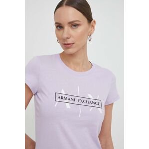 Bavlněné tričko Armani Exchange fialová barva, 3DYT46 YJ3RZ
