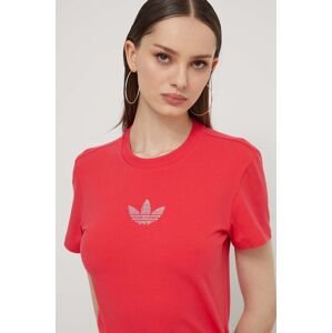 Tričko adidas Originals červená barva, IS4596