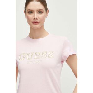 Bavlněné tričko Guess NYRA růžová barva, V4GI01 I3Z14