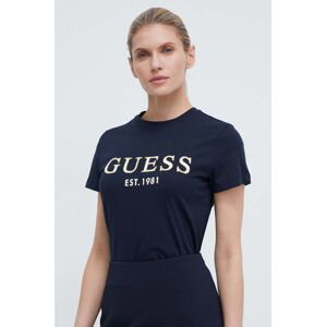 Bavlněné tričko Guess NYRA tmavomodrá barva, V4GI01 I3Z14