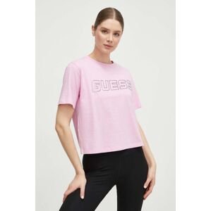 Bavlněné tričko Guess KIARA růžová barva, V4GI18 I3Z14