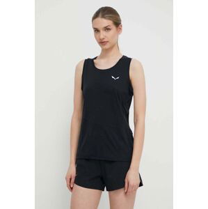 Sportovní top Salewa PUEZ SPORTY DRY dámský, černá barva, 00-0000028634