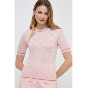 Tričko Guess ROSIE růžová barva, W4GR05 Z3D60