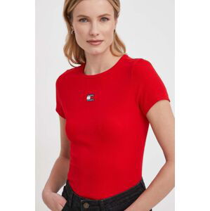 Tričko Tommy Jeans červená barva, DW0DW17881