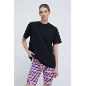 Bavlněné tričko New Balance černá barva, WT41501BK