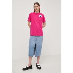 Bavlněné tričko Karl Lagerfeld x Darcel Disappoints růžová barva