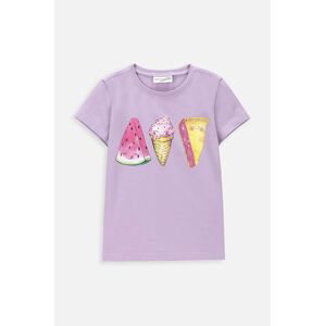 Dětské tričko Coccodrillo fialová barva