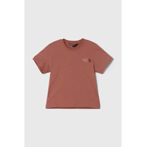 Dětské bavlněné tričko The North Face RELAXED GRAPHIC TEE 2 hnědá barva