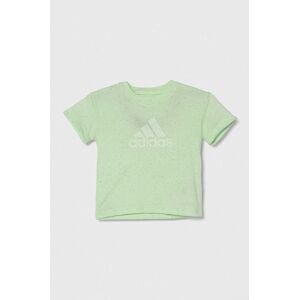 Dětské tričko adidas zelená barva