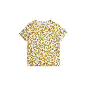 Dětské tričko Mini Rodini Flowers žlutá barva