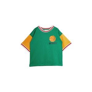 Dětské tričko Mini Rodini Basket zelená barva, s potiskem