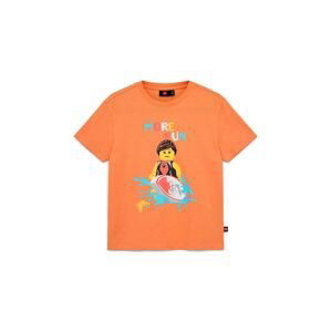 Dětské bavlněné tričko Lego oranžová barva, s potiskem