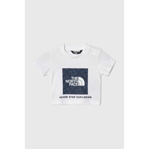 Dětské bavlněné tričko The North Face BOX INFILL PRINT TEE bílá barva, s potiskem