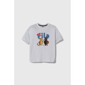 Dětské bavlněné tričko Fila LAABER bílá barva, s potiskem