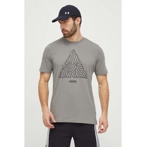 Bavlněné tričko adidas TIRO béžová barva, s potiskem, IN6267