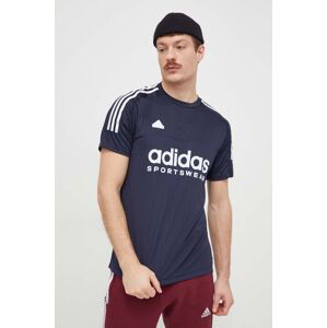 Tréninkové tričko adidas Tiro tmavomodrá barva, s potiskem, IS1501