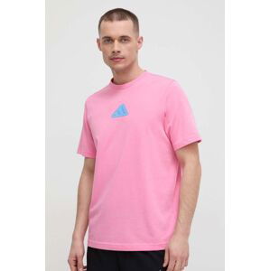 Tréninkové tričko adidas Performance růžová barva, s potiskem, IS2397