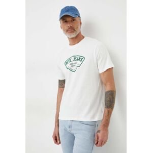 Bavlněné tričko Pepe Jeans Cherry bílá barva, s potiskem
