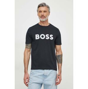 Bavlněné tričko Boss Green tmavomodrá barva, s potiskem, 50512866