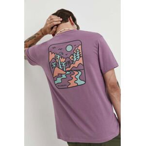 Bavlněné tričko Billabong BILLABONG X ADVENTURE DIVISION fialová barva, s potiskem