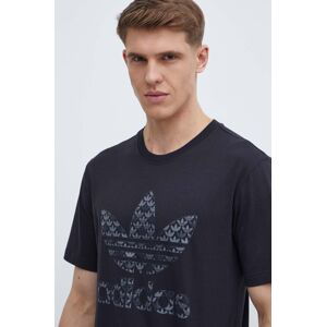 Bavlněné tričko adidas Originals černá barva, s potiskem, IS0176