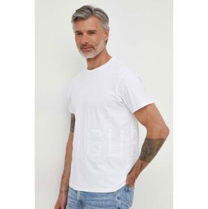 Bavlněné tričko Guess bílá barva, s aplikací, M4GI18 K8FQ4