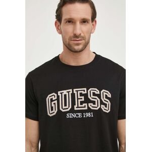 Bavlněné tričko Guess černá barva, s aplikací, M4GI62 I3Z14