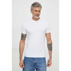 Bavlněné tričko Guess PIMA bílá barva, s aplikací, M2BP47 K7HD0