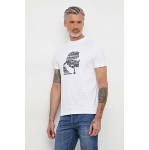 Bavlněné tričko Karl Lagerfeld béžová barva, s potiskem