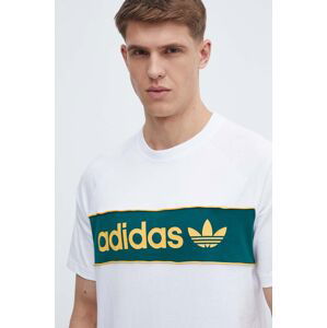 Bavlněné tričko adidas Originals bílá barva, s potiskem, IU0198