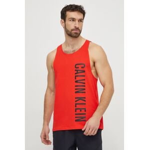 Bavlněné plážové tričko Calvin Klein červená barva, KM0KM00997