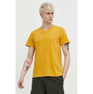 Bavlněné tričko Superdry žlutá barva
