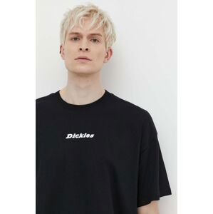 Bavlněné tričko Dickies ENTERPRISE TEE SS černá barva, s potiskem, DK0A4YRN