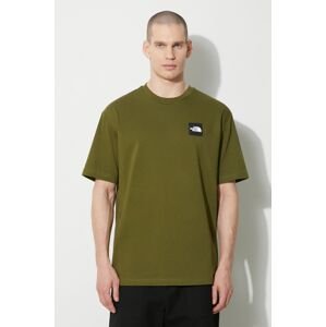 Bavlněné tričko The North Face M Nse Patch S/S Tee zelená barva, s aplikací, NF0A87DAPIB1