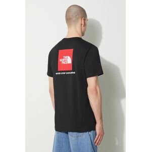 Bavlněné tričko The North Face M S/S Redbox Tee černá barva, s potiskem, NF0A87NPJK31