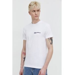 Bavlněné tričko Karl Lagerfeld Jeans bílá barva, s aplikací