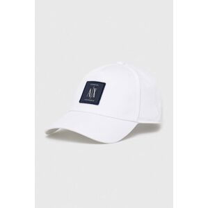 Bavlněná baseballová čepice Armani Exchange bílá barva, s aplikací, 954219 CC812