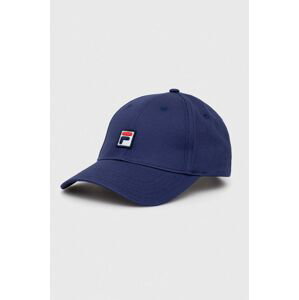 Bavlněná baseballová čepice Fila Botad tmavomodrá barva, s aplikací, FCU0071