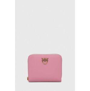 Kožená peněženka Pinko růžová barva, 100249.A0F1