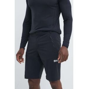 Sportovní šortky Jack Wolfskin Glastal pánské, černá barva, 1508231