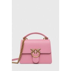 Kožená kabelka Pinko růžová barva, 100071.A0F1