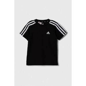 Dětské bavlněné tričko adidas LK 3S CO černá barva
