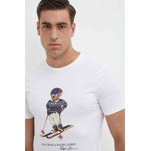 Bavlněné tričko Polo Ralph Lauren bílá barva, s potiskem, 710853310