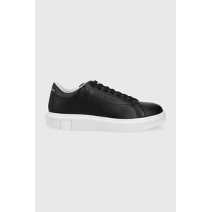 Kožené sneakers boty Armani Exchange černá barva, XUX123 XV534 00002