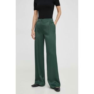 Kalhoty Patrizia Pepe dámské, zelená barva, jednoduché, high waist, 8P0376 A2HU