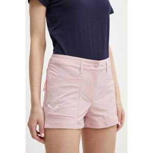 Outdoorové šortky Salewa Puez DST růžová barva, medium waist, 00-0000028315